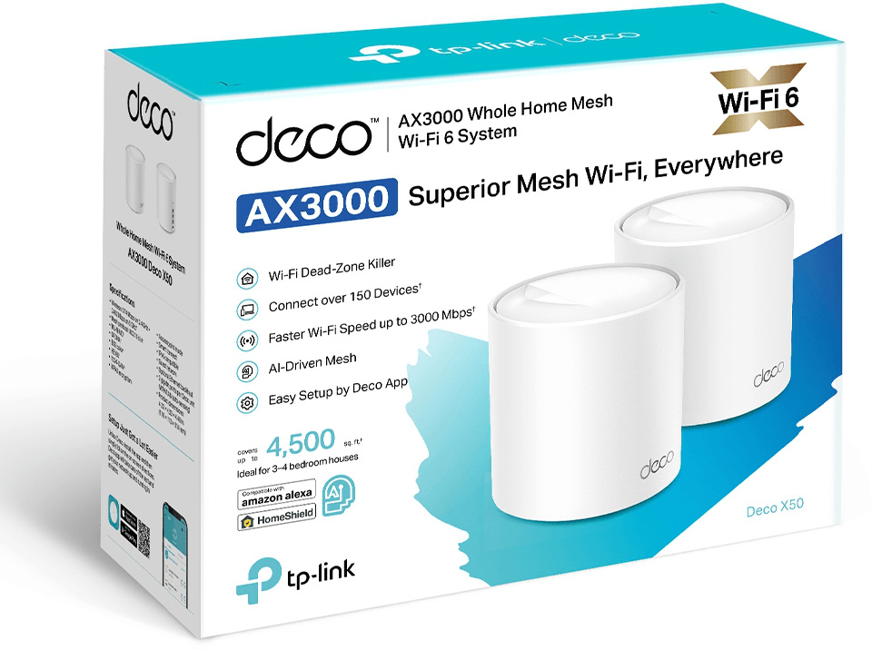 Système Mesh WiFi 6 TP-Link Deco X50 AX3000 pour toute la maison 2 packs (DECOX50_2-PACK) — image 8