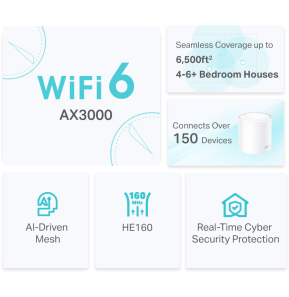 Système Mesh WiFi 6 TP-Link Deco X50 AX3000 pour toute la maison 3 packs (DECOX50_3-PACK)