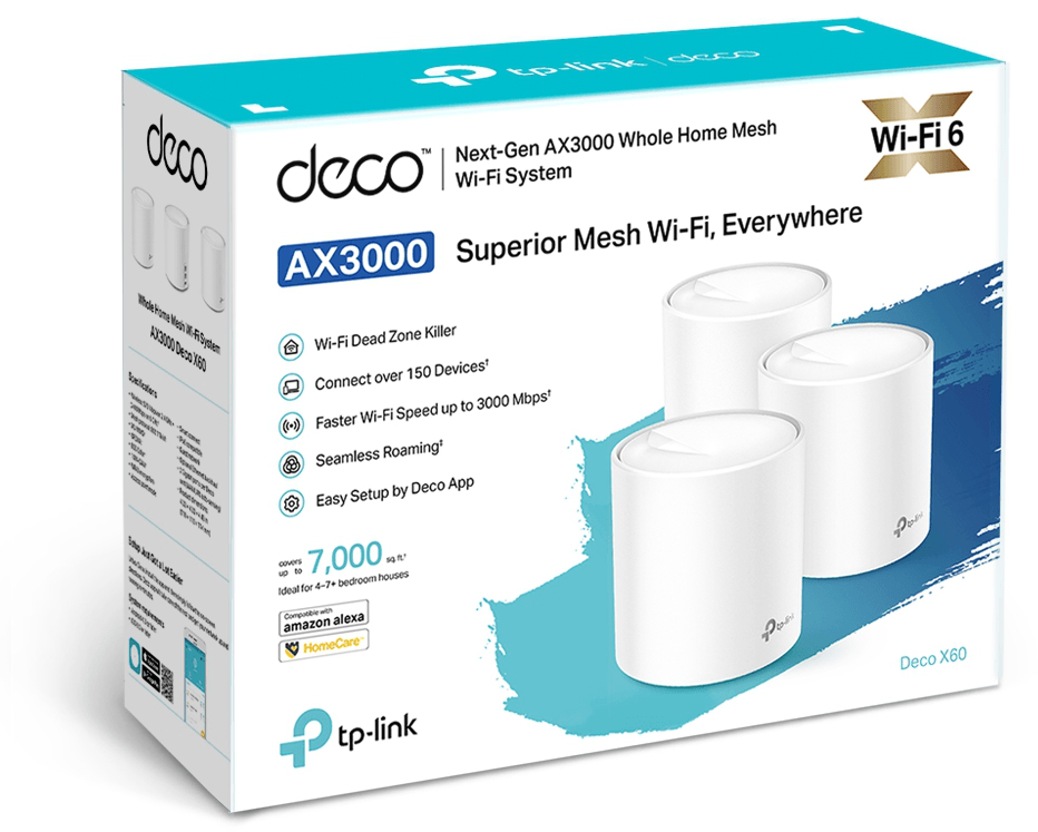 Système WiFi 6E TP-Link Deco X60 mesh AXE5400 pour toute la maison 3 packs (DECOX60_3-PACK) — image 4