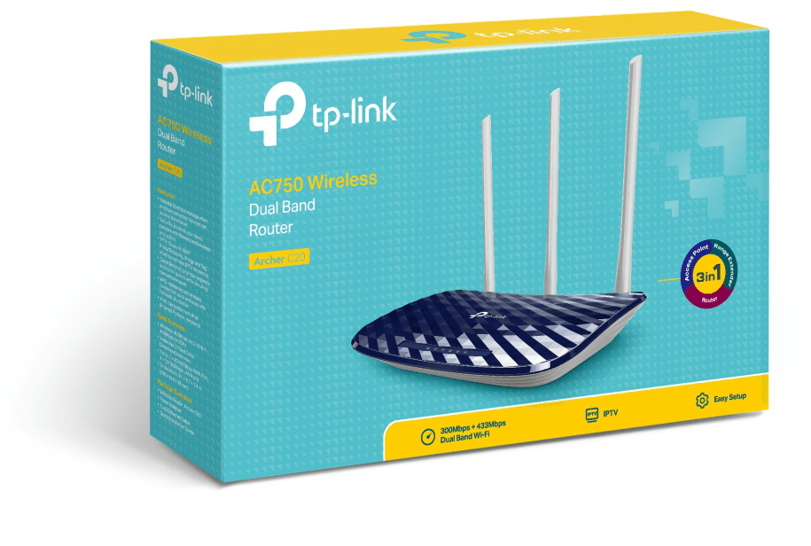 Routeur TP-Link ARCHER C20 AC750 WiFi bi-bande 300 Mbps (ARCHERC20) — image 4