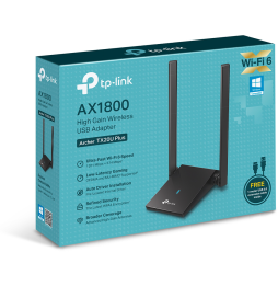 Adaptateur USB WiFi 6 TP-Link AX1800 bi-bande antenne gain élevé (ARCHERTX20UPLUS)