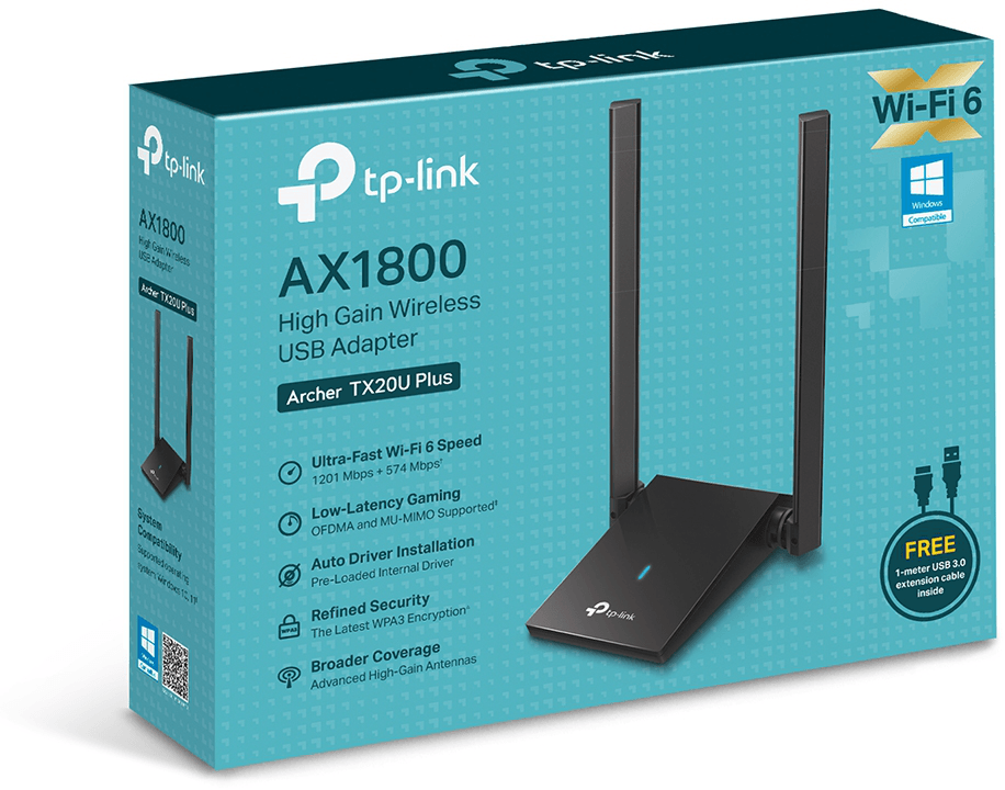 Adaptateur USB WiFi 6 TP-Link AX1800 bi-bande antenne gain élevé (ARCHERTX20UPLUS) — image 6