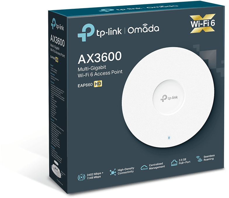 Point d'accès WiFi 6 TP-Link AX3600 bi-bande Multi-Gigabit plafonnier (EAP660 HD) — image 6