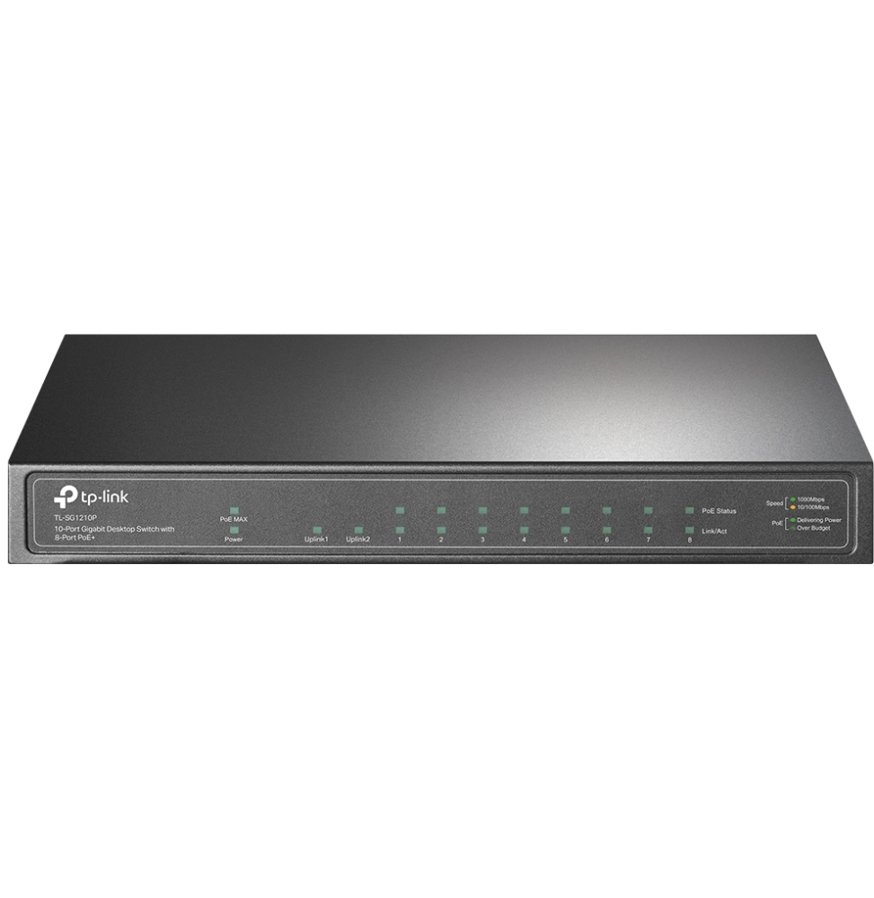 Switch de bureau TP-Link TL-SG1210P 10 ports Gigabit avec 8 ports PoE+ 