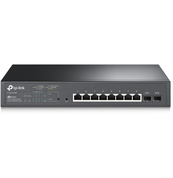 جهاز Switch ذكي TP-Link TL-SG2210MP JetStream 10 منافذ Gigabit مع 8 منافذ PoE+