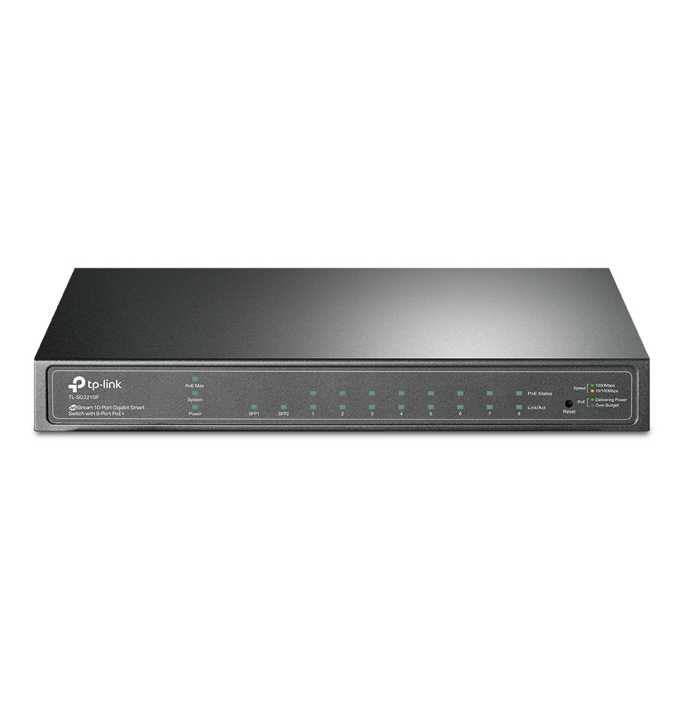 Switch TP-Link TL-SG2210P JetStream 8 ports Gigabit Smart PoE+ et 2 emplacements SFP