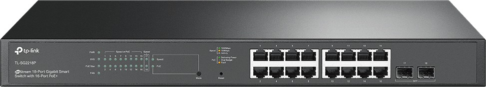 TP-Link TL-SG2218P JetStream 18-Port Gigabit Smart Switch with 16 PoE+ Ports — image 1