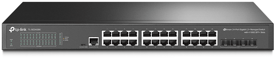 Switch administrable TP-Link TL-SG3428X JetStream L2+ 24 ports Gigabit avec 4 emplacements SFP+ 10GE — image 1