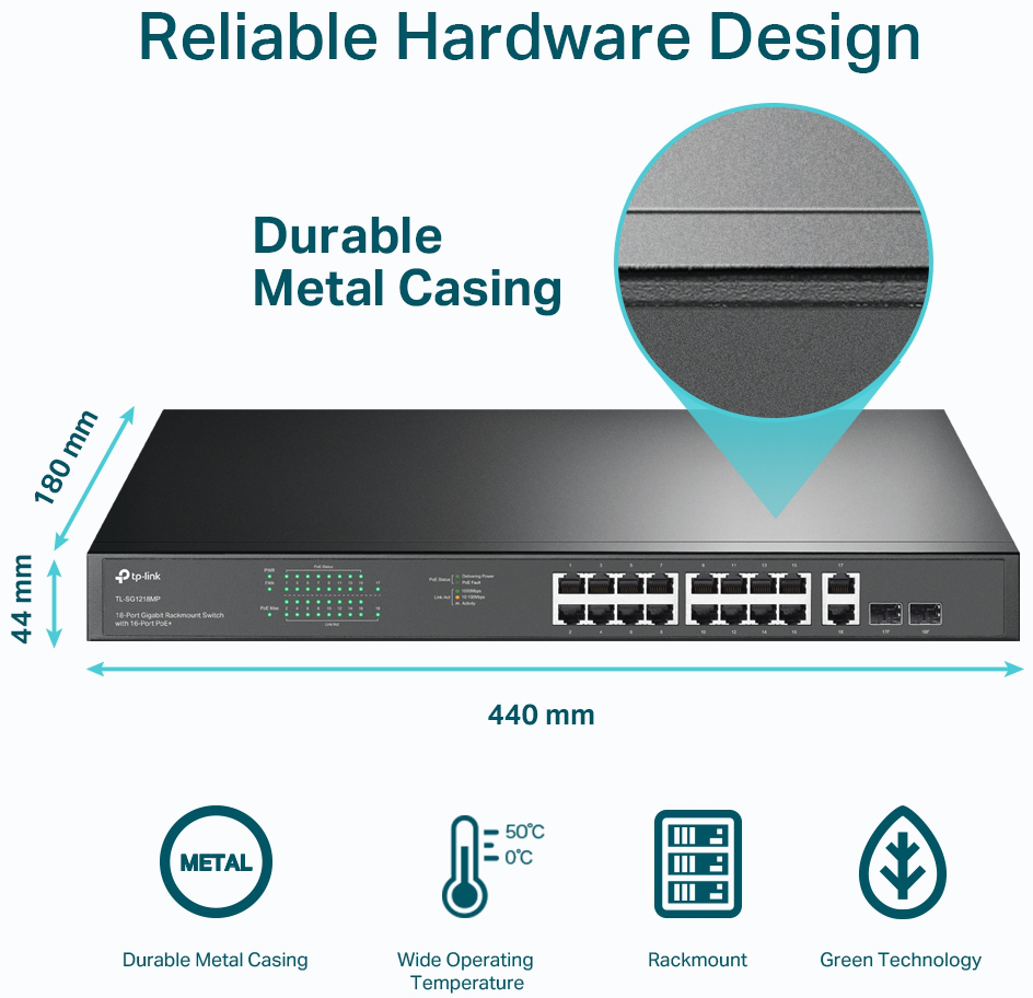 TP-Link TL-SG1218MP 16 Port Gigabit PoE Switch 16 | Ubuy - View #3