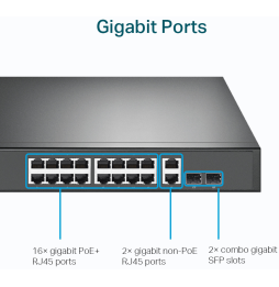 Switch TP-Link TL-SG1218MP 18 ports Gigabit rackable avec 16 PoE+
