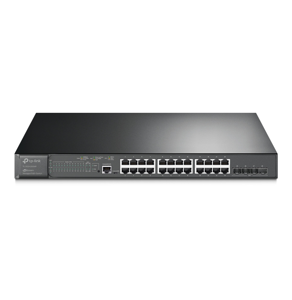 Switch administrable TP-Link TL-SG3428XMP JetStream 24 ports PoE+ Gigabit et 4 ports 10GE SFP+ L2+