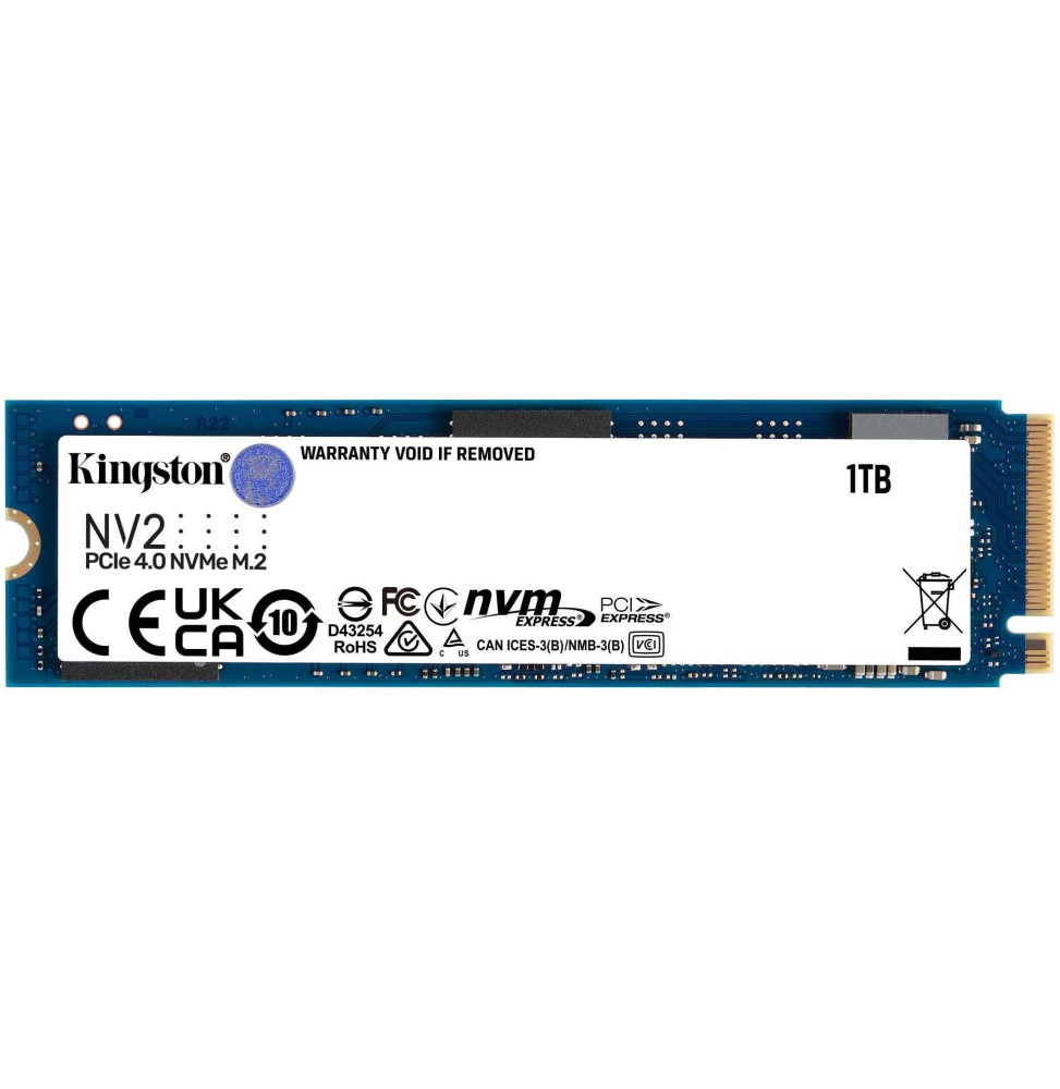 Disque Dur interne SSD Kingston NV2 M.2 2280 PCIe Gen4 x4 NVMe 1 To (SNV2S/1000G)