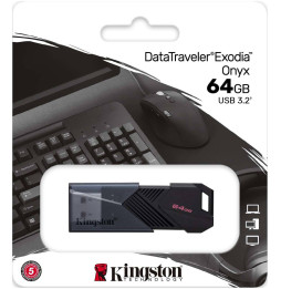 Clé USB Kingston DataTraveler Exodia Onyx USB Type-A 3.2 Gen1 - 64 Go (DTXON/64GB)
