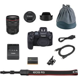 Appareil photo hybride Canon EOS R5 + objectif RF 24-105 mm F4L IS USM (4147C016AA)