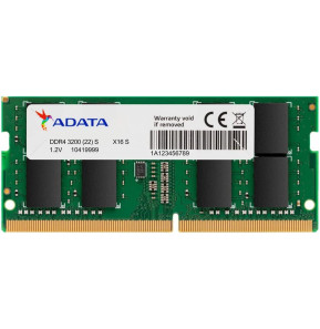 Barrette mémoire ADATA SO-DIMM 8GB DDR4 3200 MHz - PC Portable (AD4S32008G22-SGN)