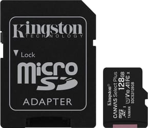 Carte mémoire Kingston Canvas Select Plus 128 Go MicroSDXC UHS-I Classe 10 (SDCS2/128GB)