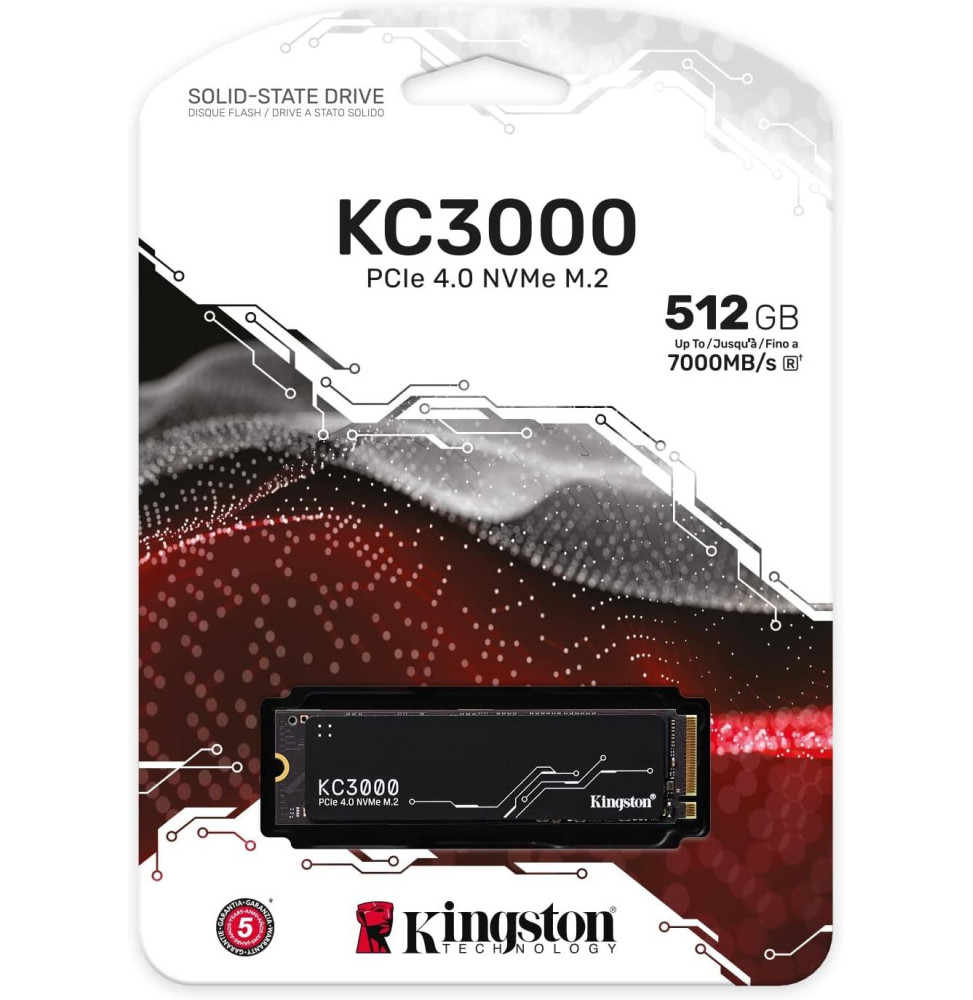 Disque Dur interne SSD Kingston KC3000 NVMe M.2 2280 4.0 PCIe 512