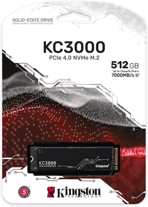 Disque Dur interne SSD Kingston KC3000 M.2 2280 PCIe Gen4 x4 NVMe 3D TLC 512 Go (SKC3000S/512G)
