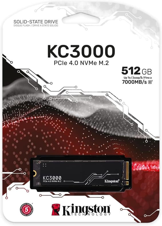 قرص SSD داخلي Kingston KC3000 M.2 2280 PCIe Gen4 x4 NVMe 3D TLC 512 GB (SKC3000S/512G)