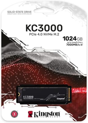Disque Dur interne SSD Kingston KC3000 M.2 2280 PCIe Gen4 x4 NVMe 3D TLC 1024 Go (SKC3000S/1024G)