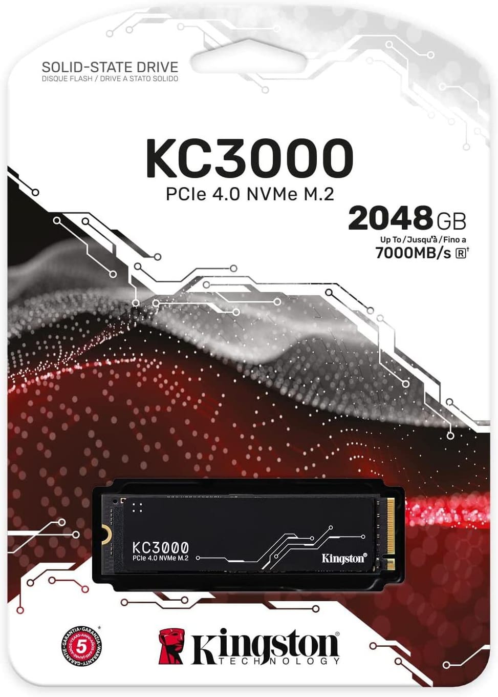 قرص SSD داخلي Kingston KC3000 M.2 2280 PCIe Gen4 x4 NVMe 3D TLC 2048 GB (SKC3000D/2048G) — صورة 1