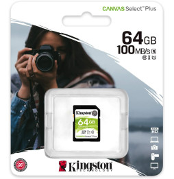 Carte mémoire Kingston Canvas Select Plus 64 Go SDXC UHS-I Classe 10 (SDS2/64GB)