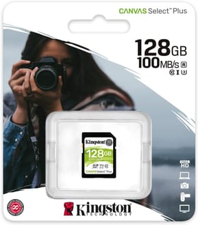 بطاقة ذاكرة Kingston Canvas Select Plus 128 GB SDXC UHS-I فئة 10 (SDS2/128GB)