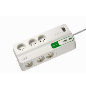 Bloc parafoudre APC 5 prises France 230V avec 2 ports de chargement USB