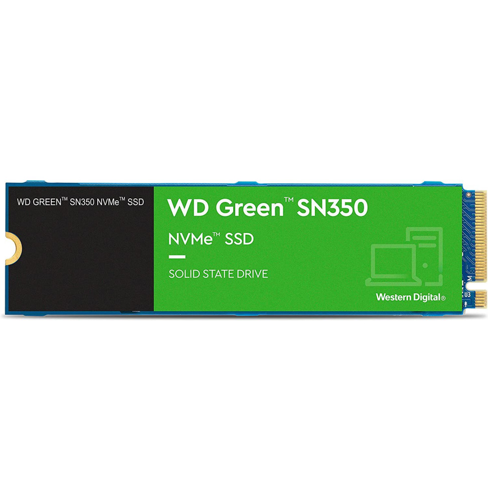 Disque dur interne SSD WD Green SN350 M.2 2280 PCIe Gen4 x4 NVMe 240 Go (WDS240G2G0C-00AJM0)