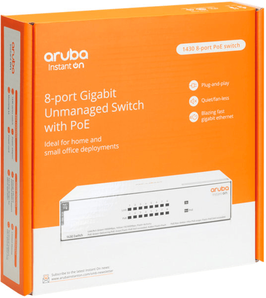 Switch Aruba Instant On 1430 8G Class4 PoE 64W (R8R46A)