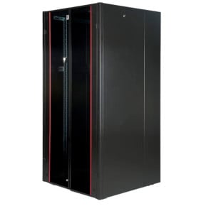 Armoire hyperline Lande 26U 19P 800x800mm avec porte avant en verre à double ouverture (LN-HL26U8080-BL-B)