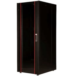 Armoire hyperline Lande 26U 19P 600mm 600mm avec porte avant en verre à ouverture (LN-HL26U6060-BL-B)