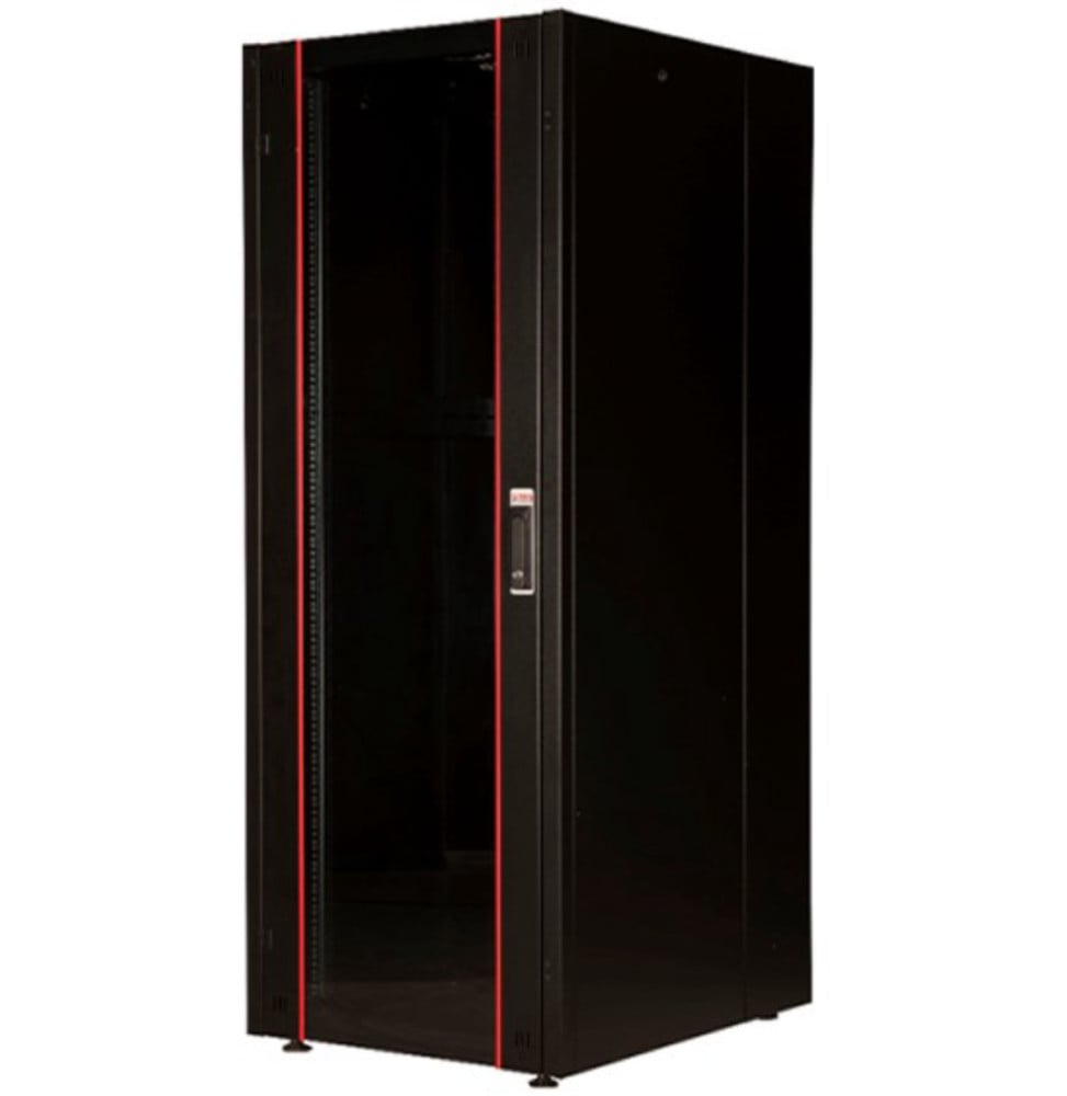 Armoire hyperline Lande 26U 19P 600mm 600mm avec porte avant en verre à ouverture (LN-HL26U6060-BL-B)