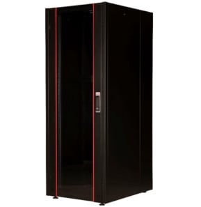 Armoire hyperline Lande 26U 19P 600mm 600mm avec porte avant en verre à ouverture (LN-HL26U6060-BL-B)