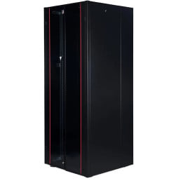 Armoire hyperline Lande 32U 19P 800x800mm avec porte avant en verre à double ouverture (LN-HL32U8080-BL-B)