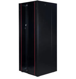 Armoire hyperline Lande 36U 19P 800x800mm avec porte avant en verre à double ouverture (LN-HL36U8080-BL-B)