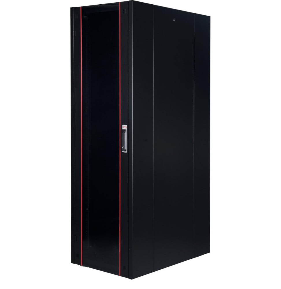 Armoire hyperline Lande 42U 19P 600x600mm avec porte avant en verre à ouverture (LN-HL42U6060-BL-B)