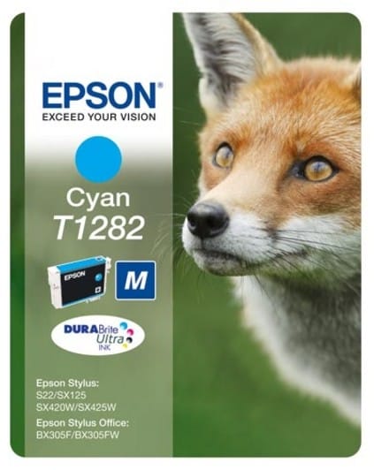 Cartouche d'encre Epson Cyan T1282 Renard DURABrite Ultra C