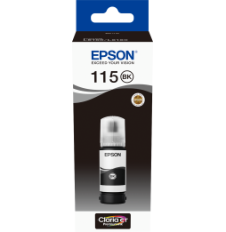 Epson 115 Noir - Bouteille d'encre Epson EcoTank d'origine (C13T07C14A)