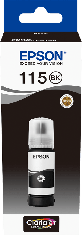 Epson 115 Noir - Bouteille d'encre Epson EcoTank d'origine (C13T07C14A)