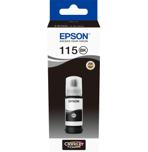 Epson 115 Noir - Bouteille d'encre Epson EcoTank d'origine (C13T07C14A)
