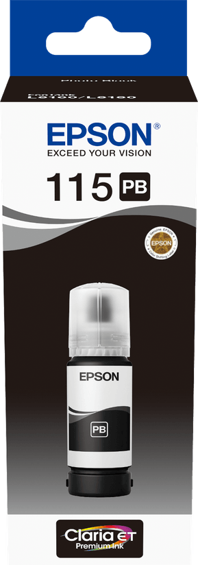 Epson 115 Photo Noir - Bouteille d'encre Epson EcoTank d'origine (C13T07D14A)