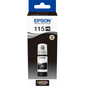Epson 115 Photo Noir - Bouteille d'encre Epson EcoTank d'origine (C13T07D14A)