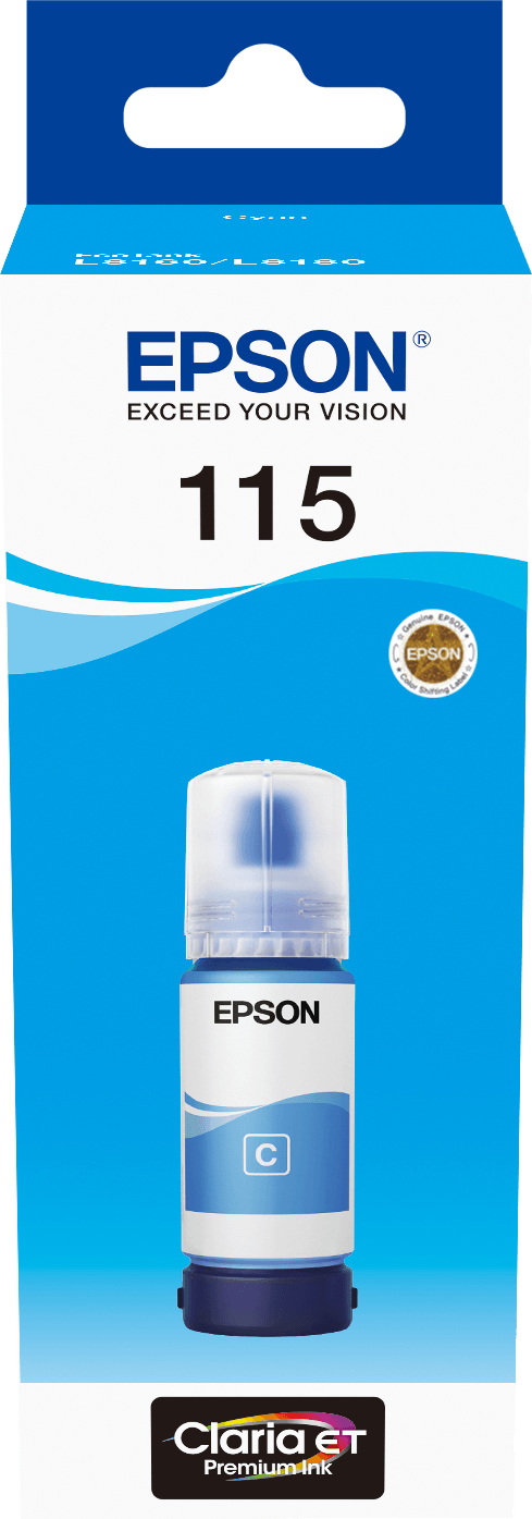 Epson 115 Cyan - Bouteille d'encre Epson EcoTank d'origine (C13T07D24A)