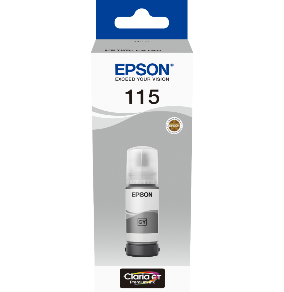 Epson 115 Gris - Bouteille d'encre Epson EcoTank d'origine (C13T07D54A)