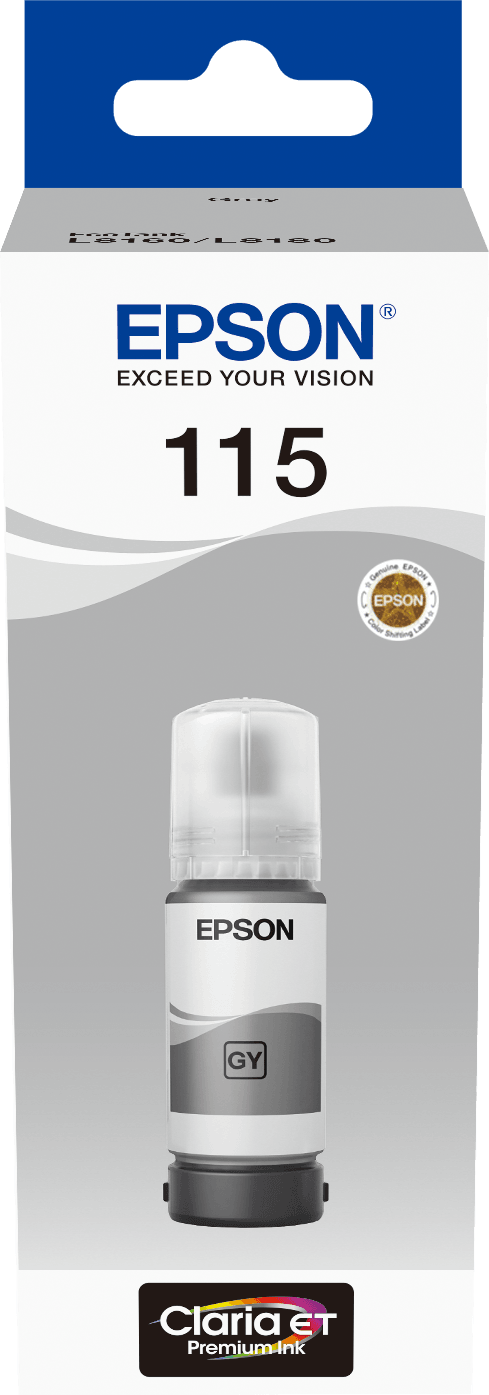 Epson 115 Gris - Bouteille d'encre Epson EcoTank d'origine (C13T07D54A)