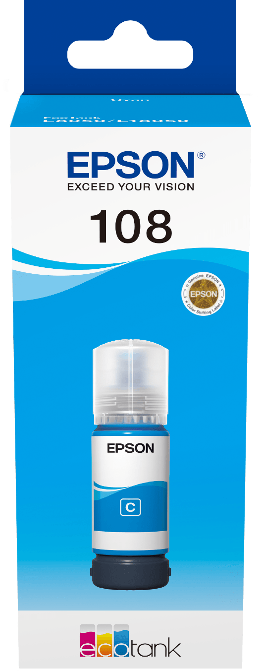 Epson 108 Cyan - Original Epson EcoTank Ink Bottle (C13T09C24A) — image 2