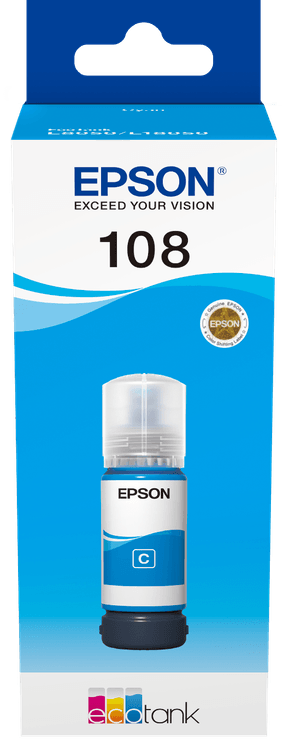 Epson 108 Cyan - Bouteille d'encre Epson EcoTank d'origine (C13T09C24A) — image 2