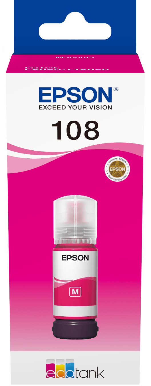 Epson 108 Magenta - Bouteille d'encre Epson EcoTank d'origine (C13T09C34A) — image 2