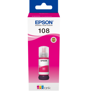 Epson 108 Magenta - Bouteille d'encre Epson EcoTank d'origine (C13T09C34A)